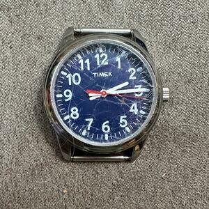 Times Stainless Steel Back 45N Blue Watch Face Sliver Tone READ